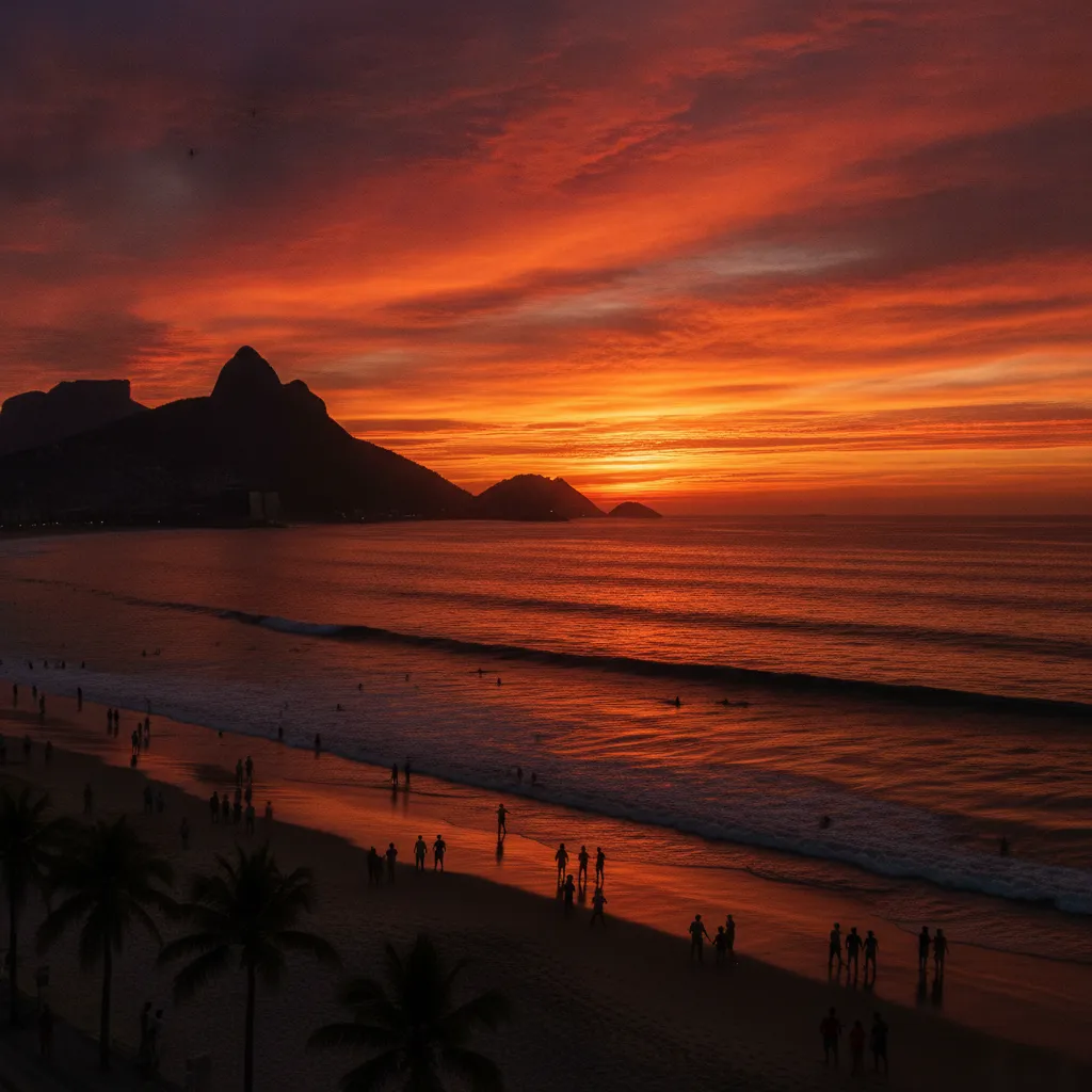 Praia de Ipanema vista da janela do apartamento
